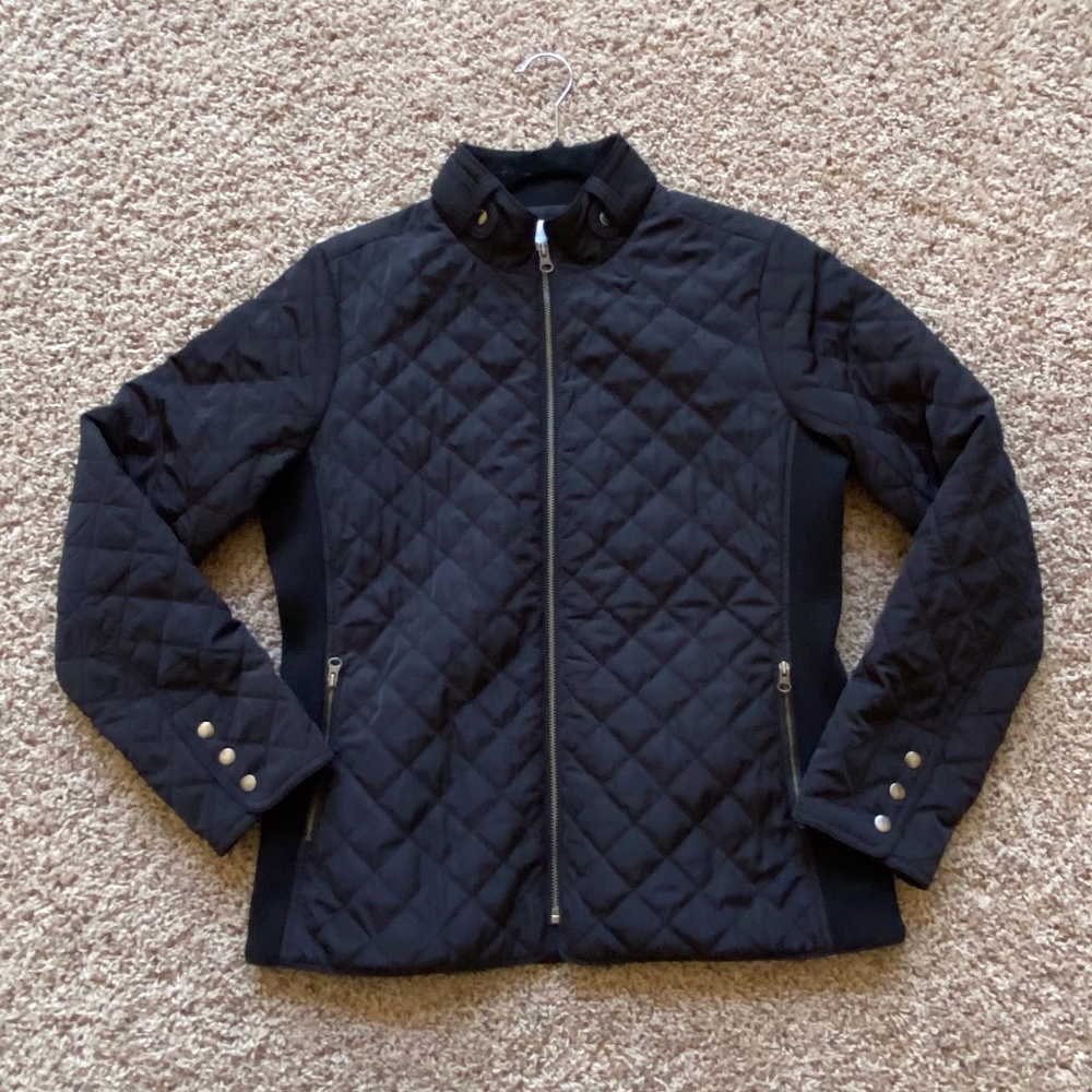 Market & Spruce Black Quilted Puffer Jacket